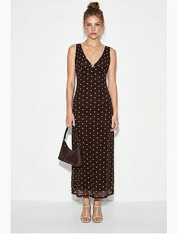 Robe longue en tulle à pois lucci