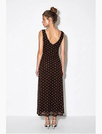 Robe longue en tulle à pois lucci