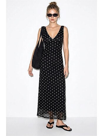 Robe longue en tulle à pois lucci