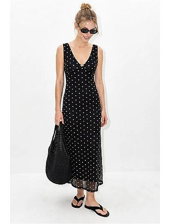 Robe longue en tulle à pois lucci