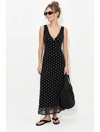 Robe longue en tulle à pois lucci
