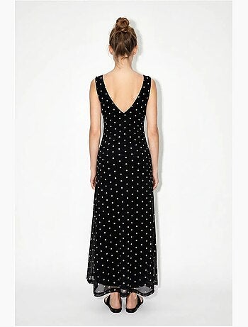 Robe longue en tulle à pois lucci
