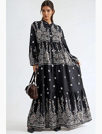 Robe longue en viscose à fleurs hiccup