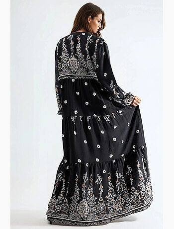 Robe longue en viscose à fleurs hiccup