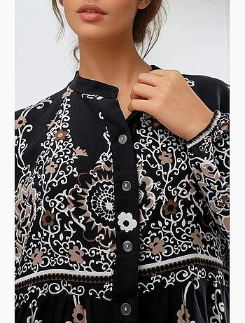 Robe longue en viscose à fleurs hiccup