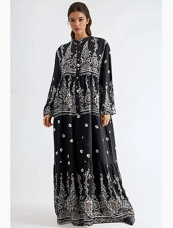 Robe longue en viscose à fleurs hiccup