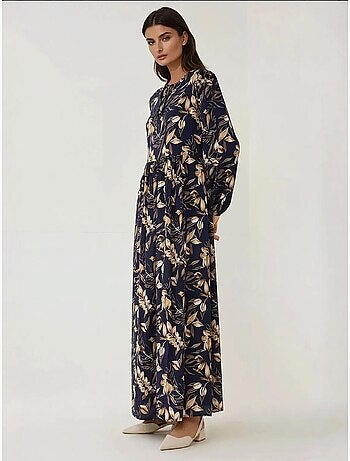 Robe longue en viscose à manches longues et imprimé floral hiccup
