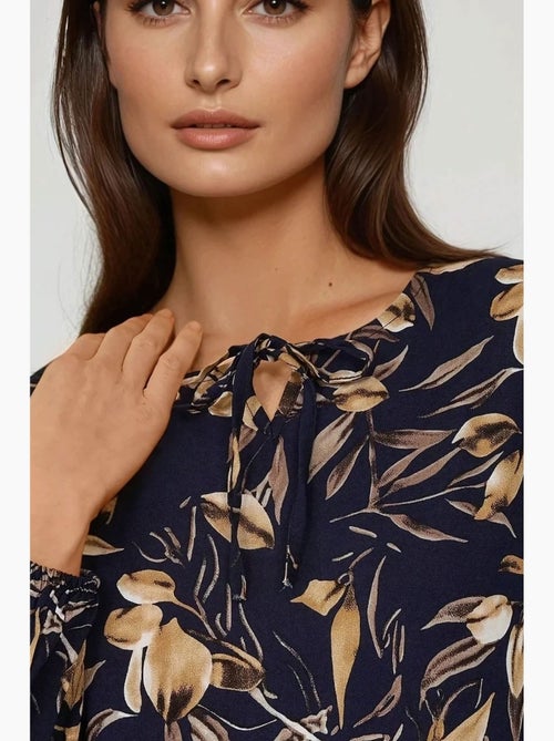 Robe longue en viscose à manches longues et imprimé floral hiccup - Kiabi Robe longue en viscose à manches longues et imprimé floral hiccup - Kiabi