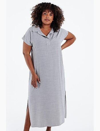 Robe longue en viscose à rayures PAPRIKA