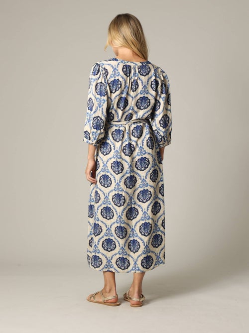 Robe longue en viscose avec incrustation fils lurex, à motifs 'Deeluxe' - Kiabi