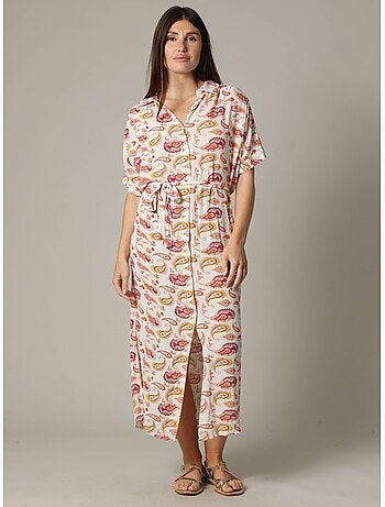 Robe longue en viscose avec motifs cachemire 'deeluxe'