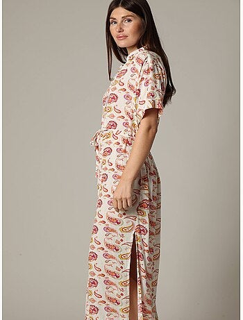 Robe longue en viscose avec motifs cachemire 'deeluxe'