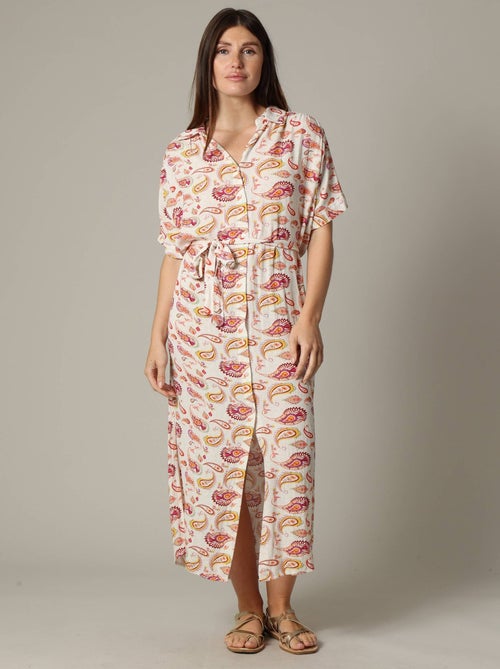 Robe longue en viscose avec motifs cachemire 'Deeluxe' - Kiabi
