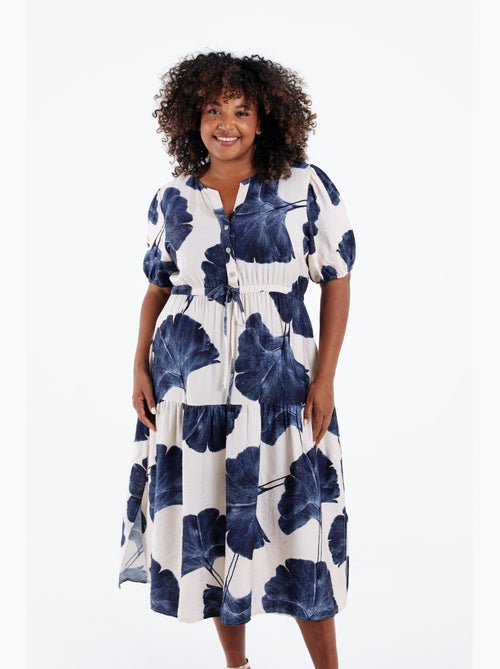 Robe longue en viscose imprimé feuillage PAPRIKA - Kiabi
