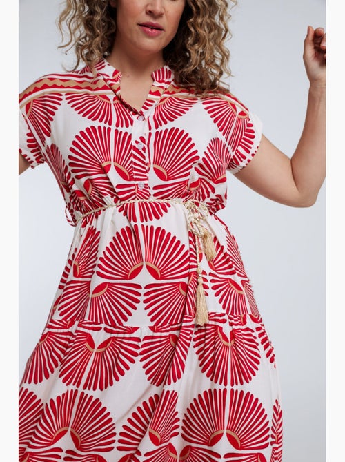 Robe longue en viscose imprimé feuillage PAPRIKA - Kiabi