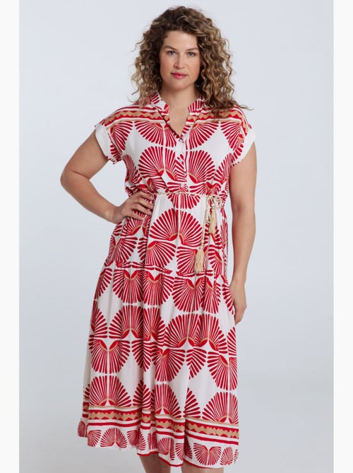 Robe longue en viscose imprimé feuillage PAPRIKA - Kiabi