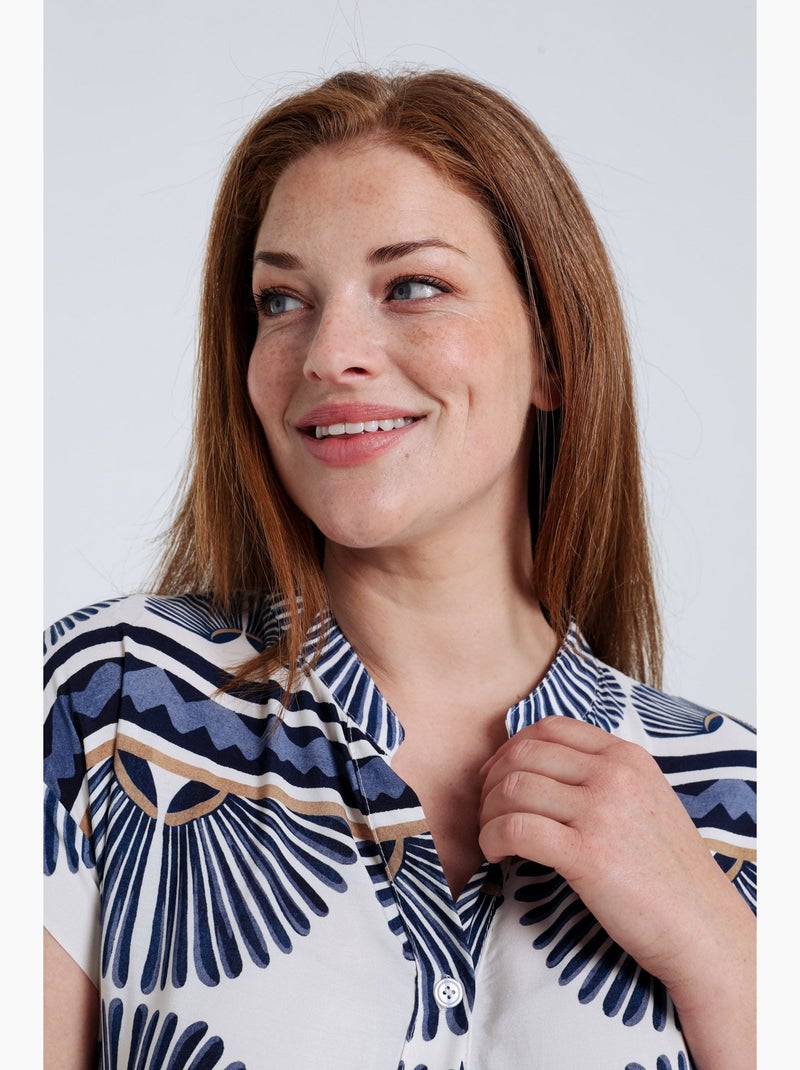 Robe longue en viscose imprimé feuillage PAPRIKA Rouge - Kiabi