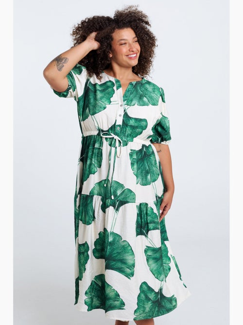 Robe longue en viscose imprimé feuillage PAPRIKA - Kiabi