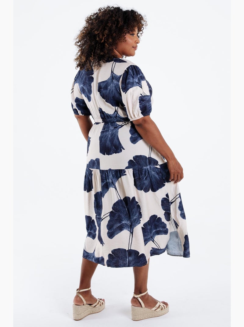 Robe longue en viscose imprimé feuillage PAPRIKA Vert - Kiabi