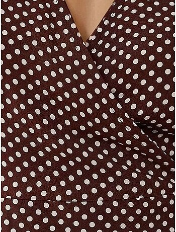 Robe longue en viscose imprimée à col en V