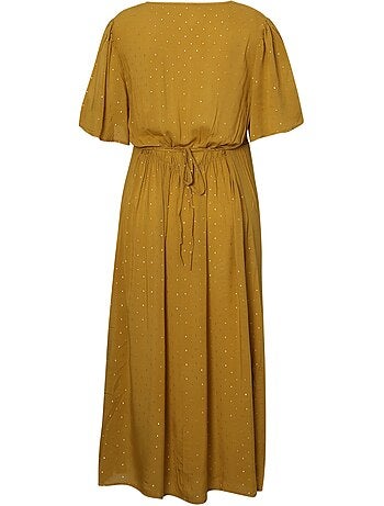 Robe longue en viscose unie avec lurex