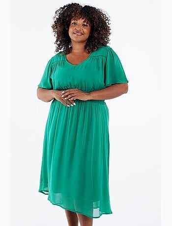 Robe longue en viscose unie PAPRIKA