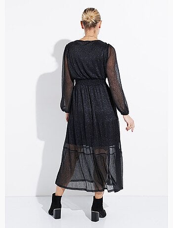 Robe longue en voile effet pailleté - AFIBEL