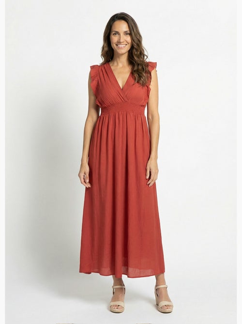Robe longue encolure V + dos nu et liens - AFIBEL - Kiabi Robe longue encolure V + dos nu et liens - AFIBEL - Kiabi