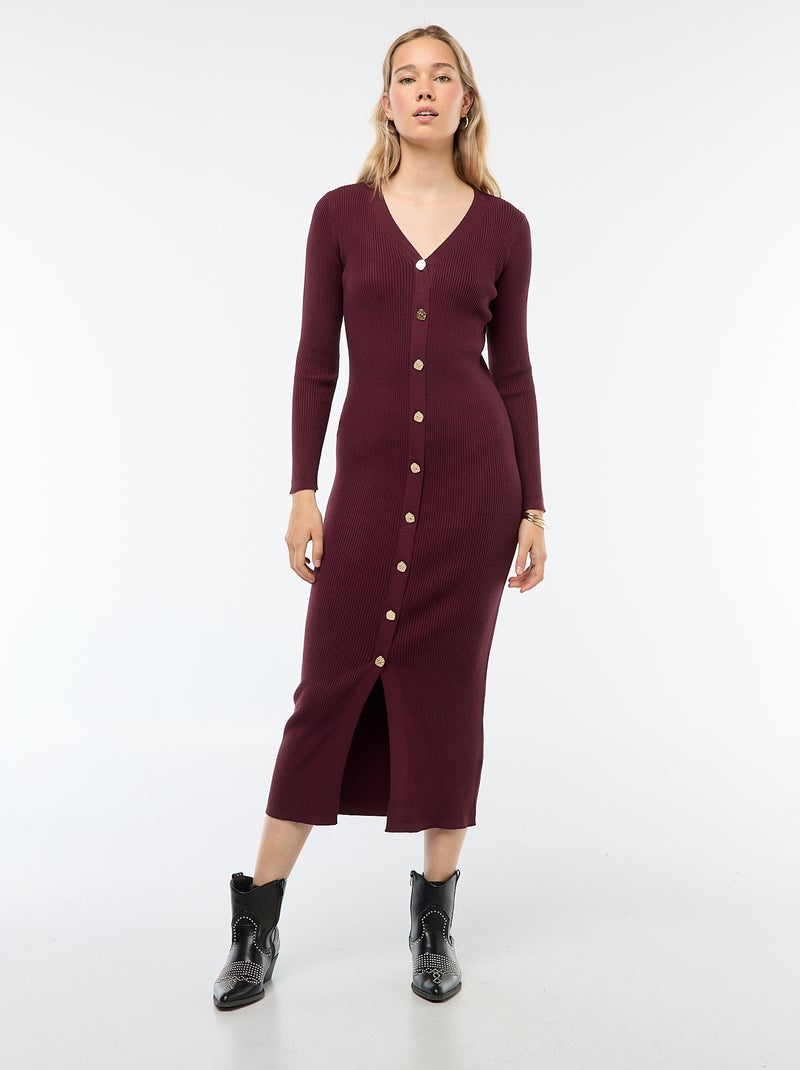 Robe longue esprit gilet Bordeaux - Kiabi
