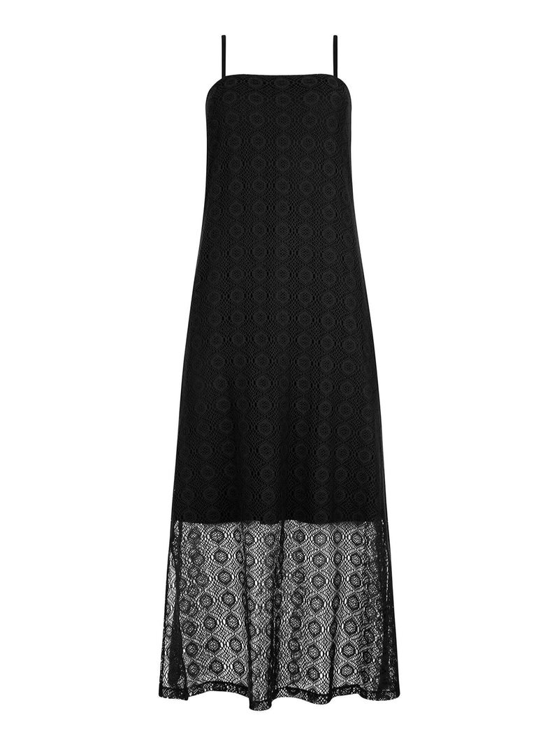 Robe longue estivale à bretelles Rimini Noir - Kiabi