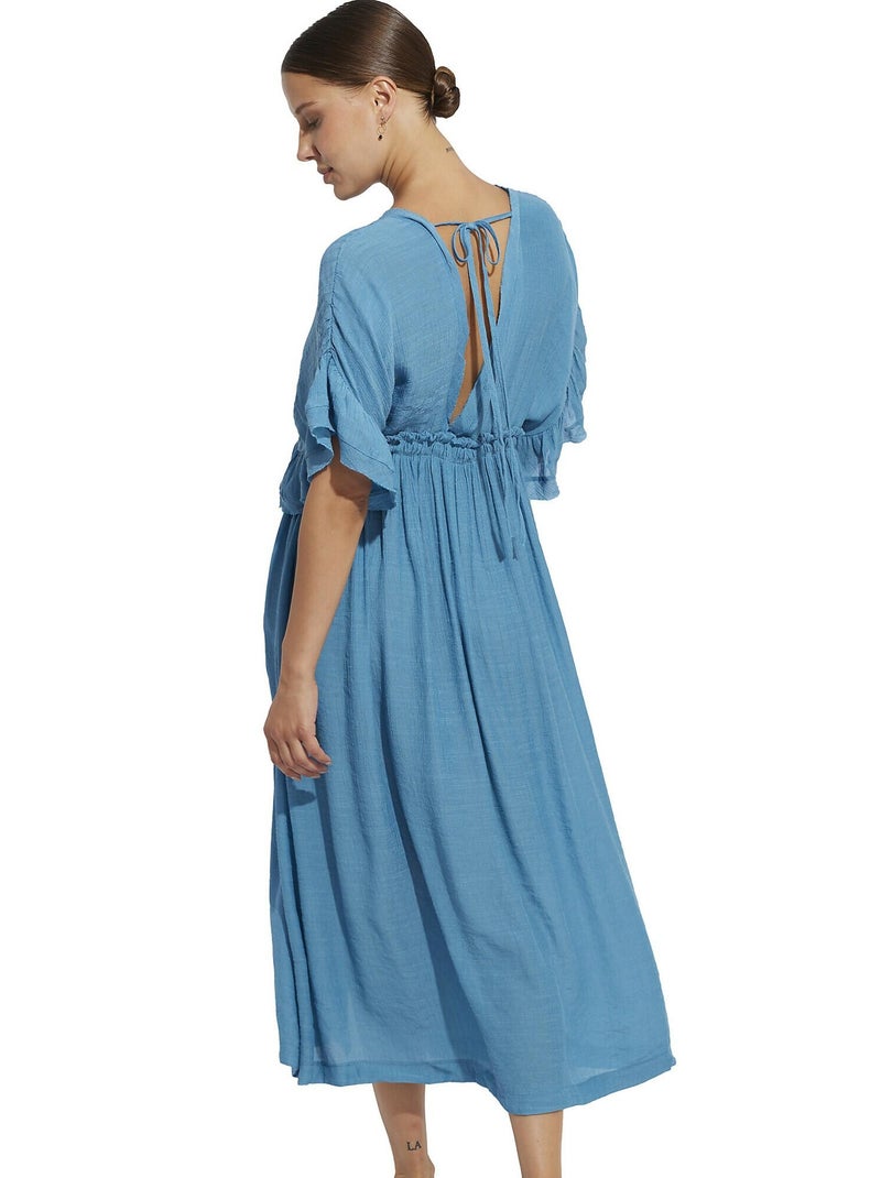 Robe longue estivale à volants Mojito Bleu - Kiabi
