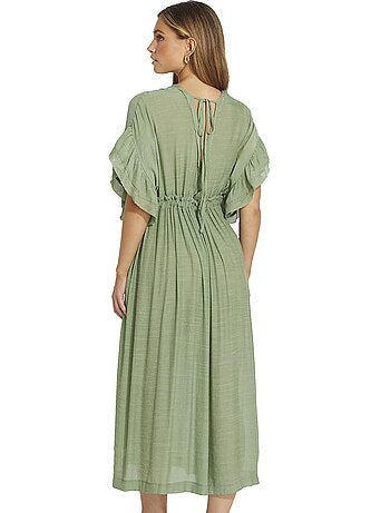 Robe longue estivale à volants Mojito