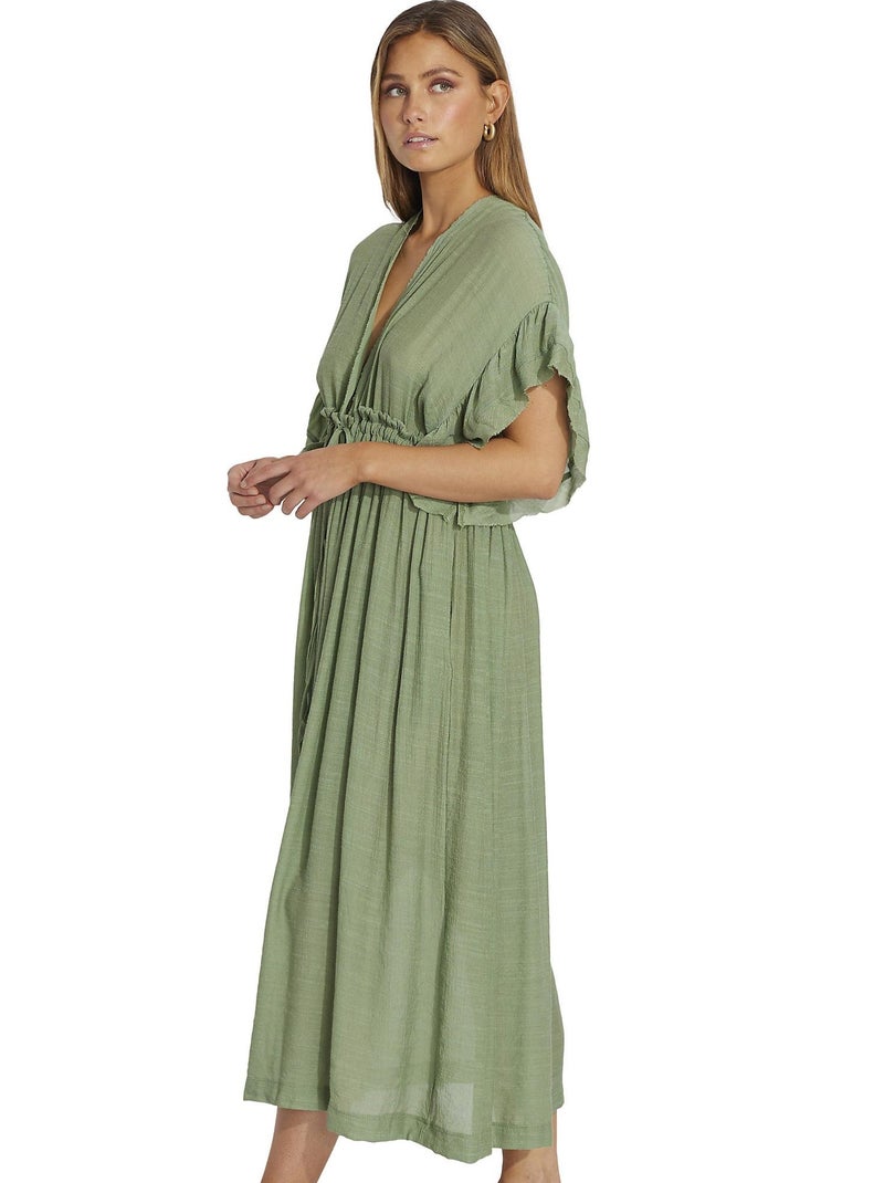 Robe longue estivale à volants Mojito Vert - Kiabi