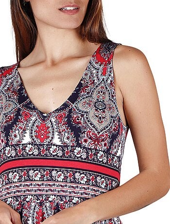 Robe longue estivale Blue Paisley bleu