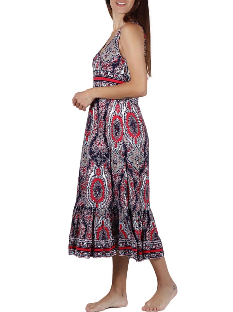 Robe longue estivale Blue Paisley bleu Bleu - Kiabi