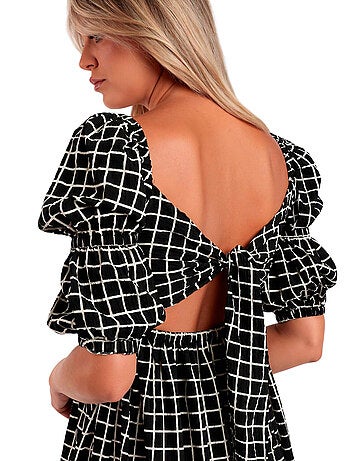 Robe longue estivale demi-manches col carré Dreams