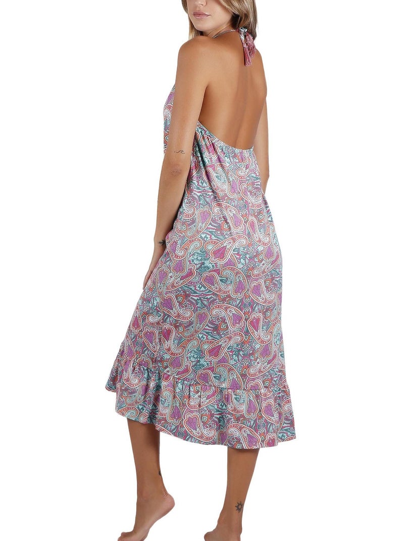 Robe longue estivale dos nu Cachemire Multicolore - Kiabi