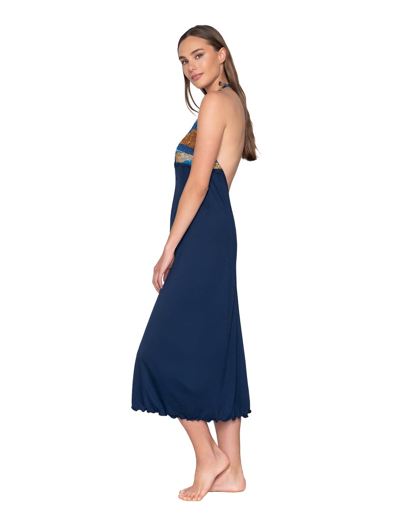 Robe longue estivale dos nu Liberty Multicolore - Kiabi