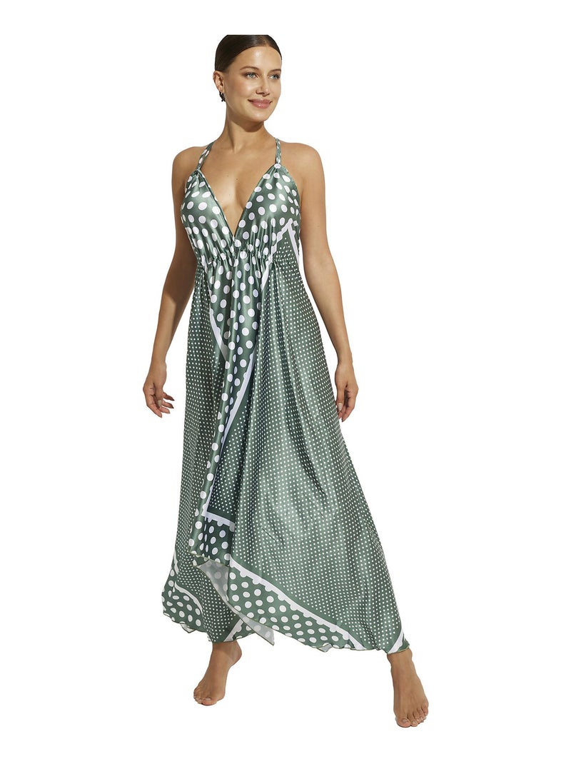 Robe longue estivale dos nu Negroni Kaki - Kiabi