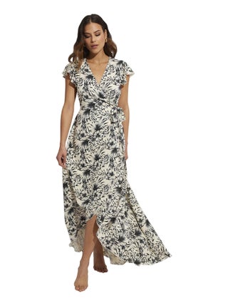 Robe longue estivale manches courtes Honolulu