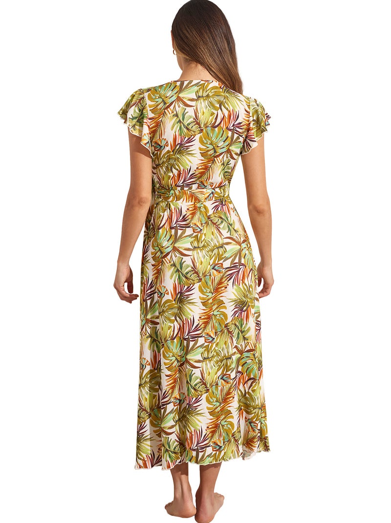 Robe longue estivale manches courtes JADE Ecru - Kiabi