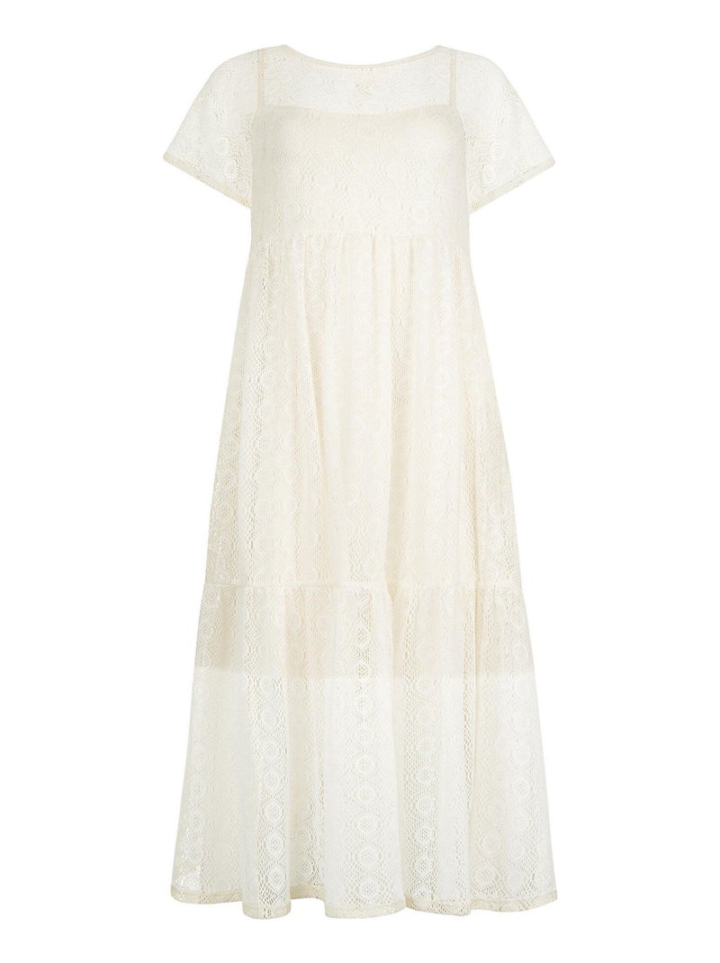 Robe longue estivale manches courtes Rimini Ecru - Kiabi