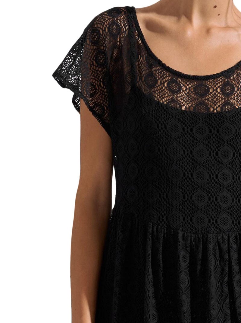 Robe longue estivale manches courtes Rimini Noir - Kiabi