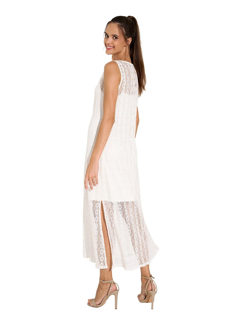 Robe longue estivale sans manches Rimini Ecru - Kiabi
