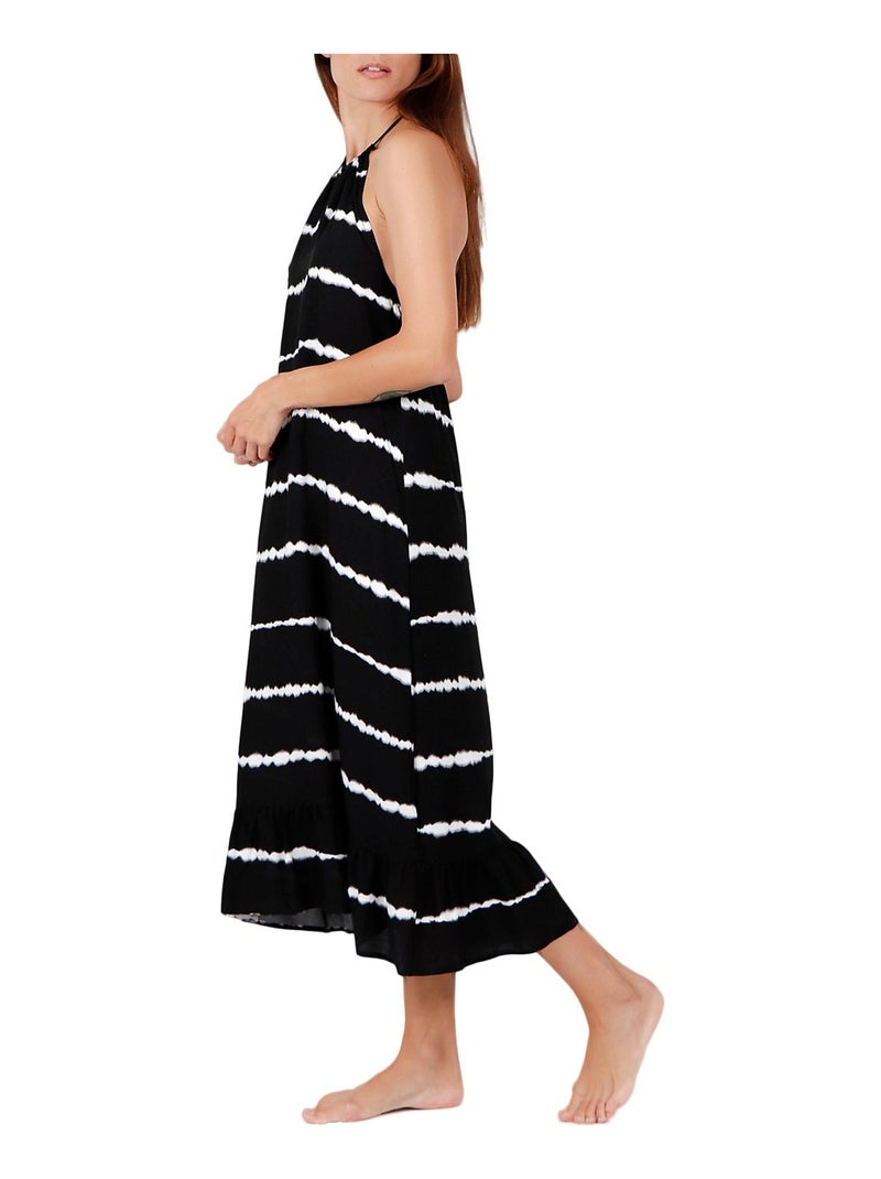 Robe longue estivale sans manches Tie And Dye Noir - Kiabi