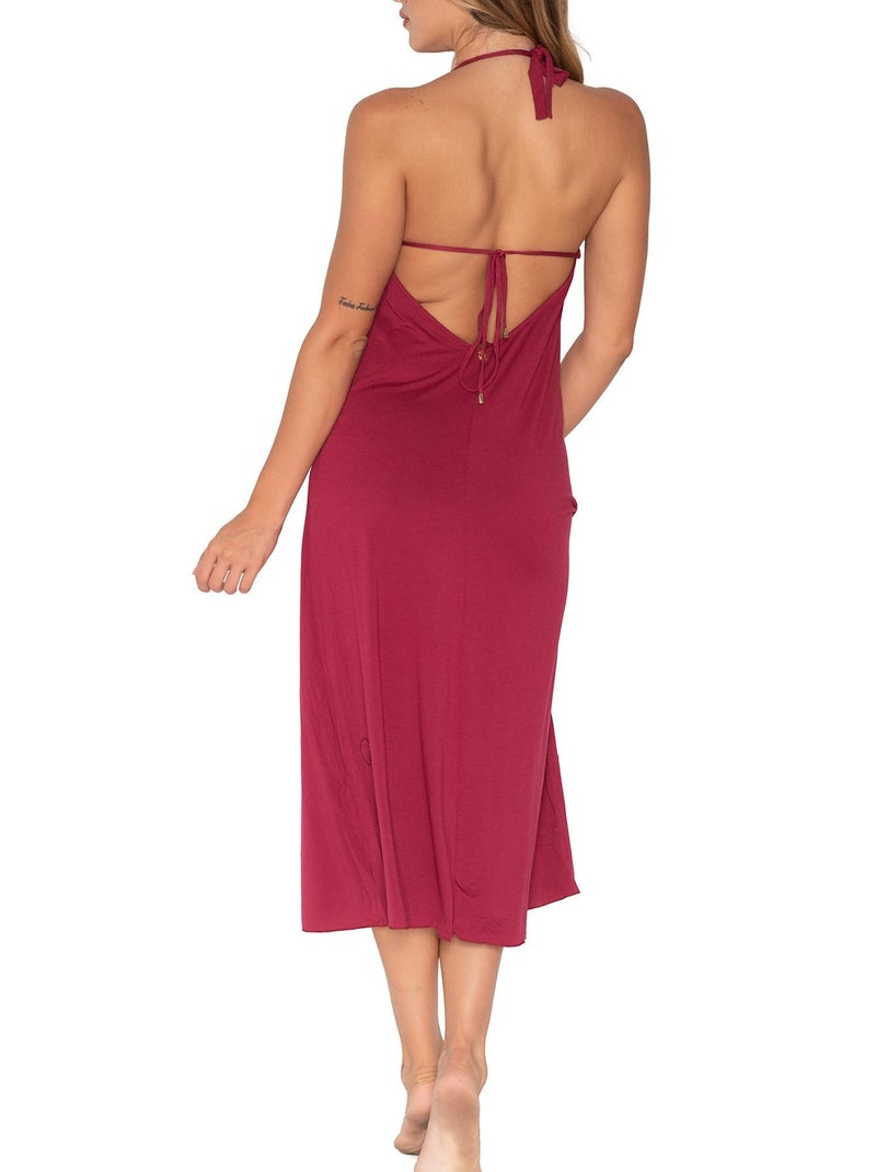 Robe longue estivale Scarlet Bordeaux - Kiabi