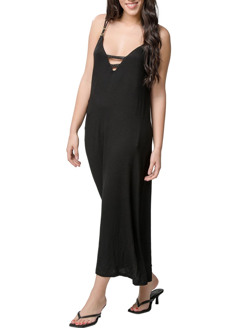 Robe longue estivale Star noir Noir - Kiabi