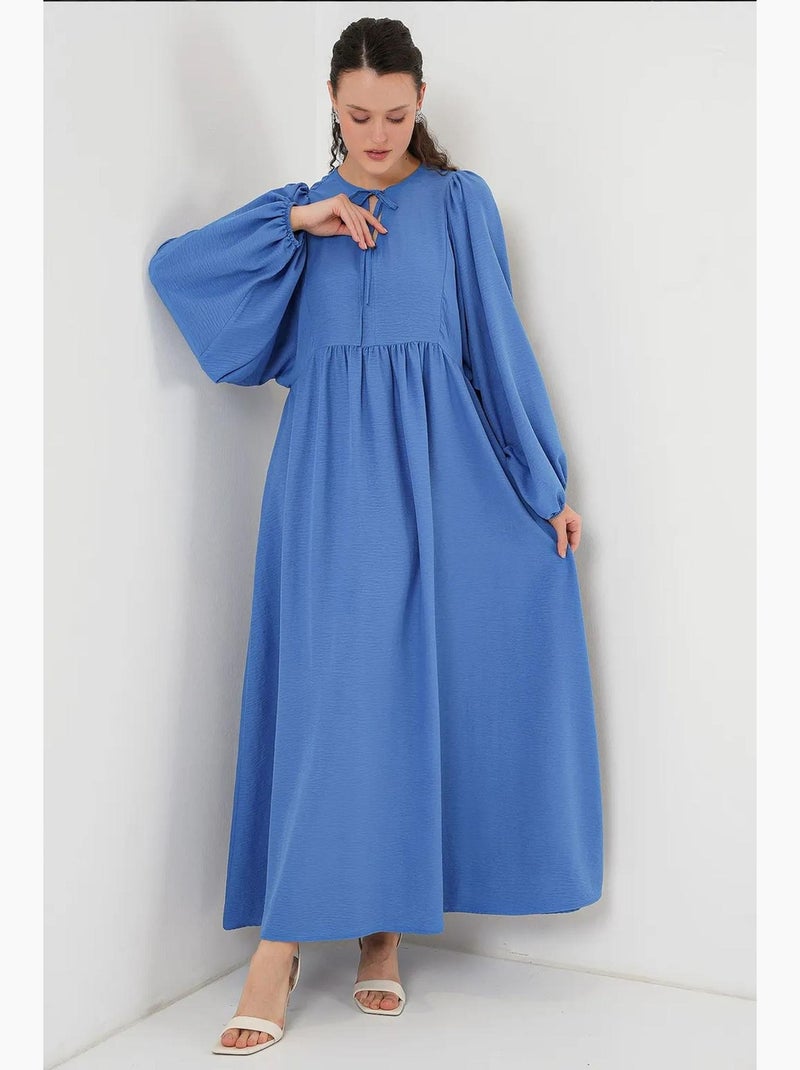 Robe longue et modeste à manches ballon bdart Bleu - Kiabi
