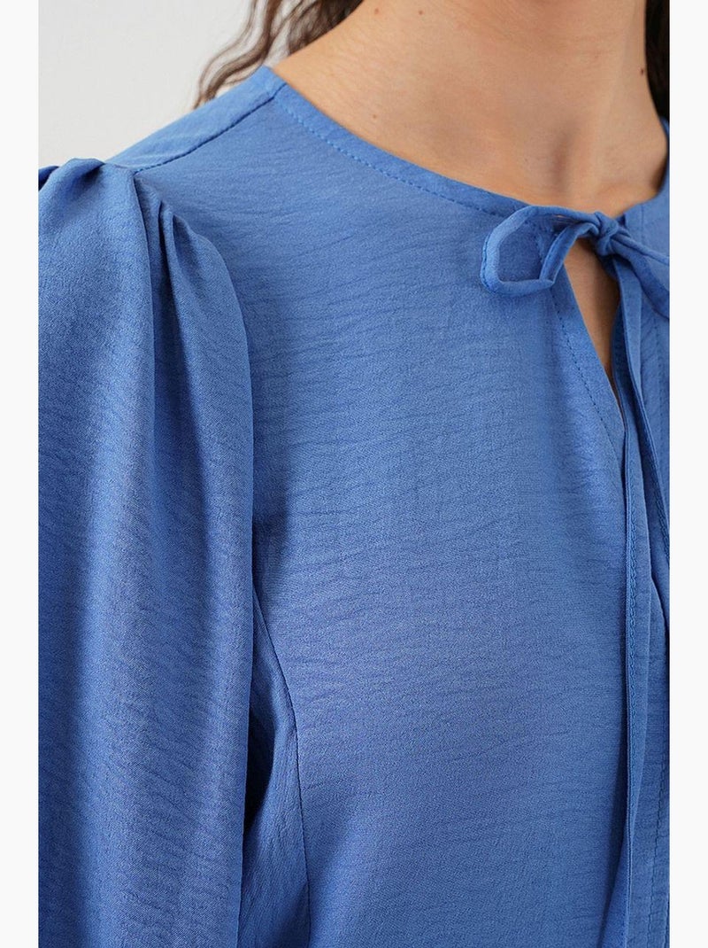 Robe longue et modeste à manches ballon bdart Bleu - Kiabi