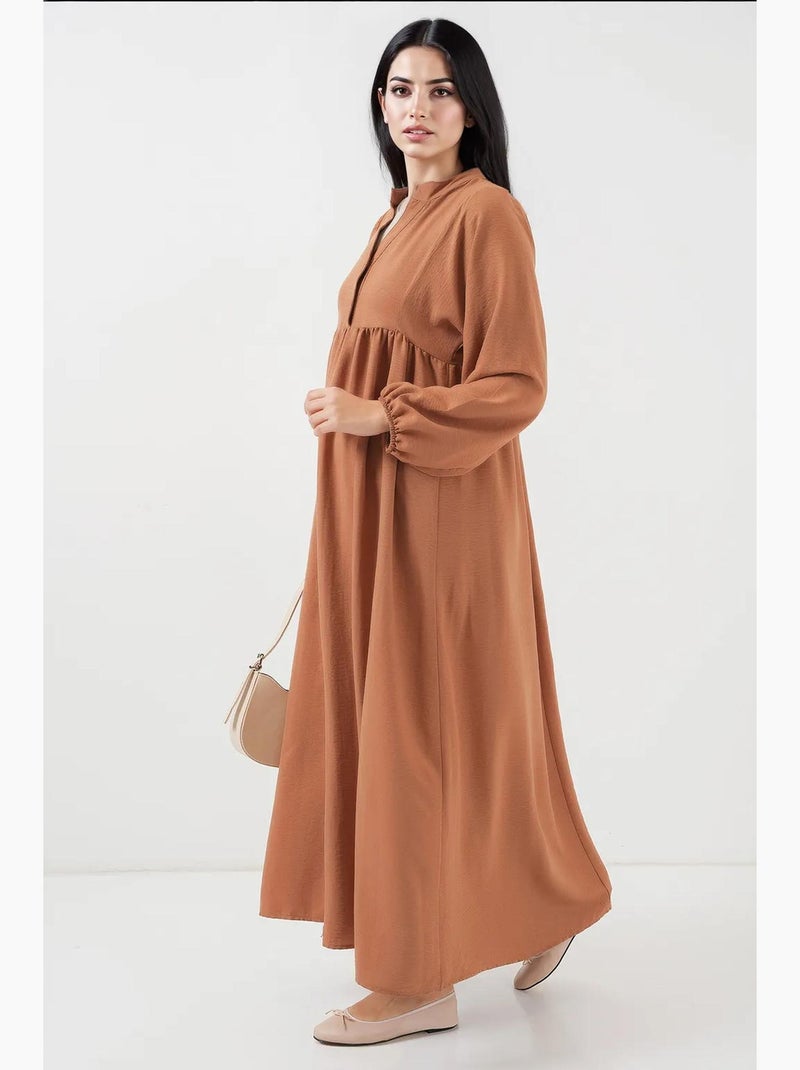 Robe longue et modeste bdart Camel - Kiabi